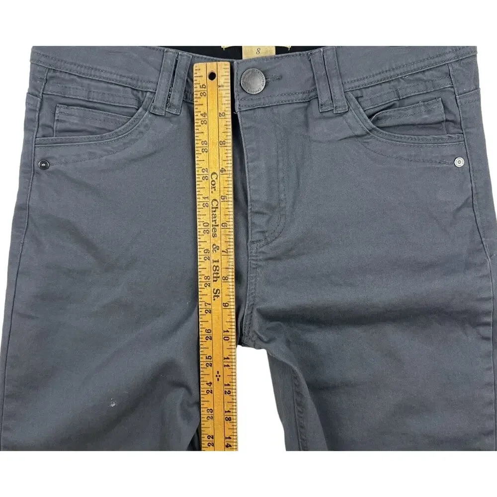 Democracy Womens Pants 8 Gray Mid-Rise Ab Technology Freedom Ankle Skimmer